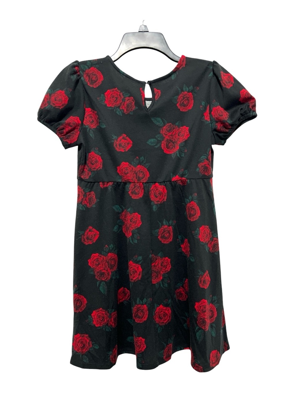 Self Esteem Girls Black Dress with Red Rose Print - Picture 2 of 6